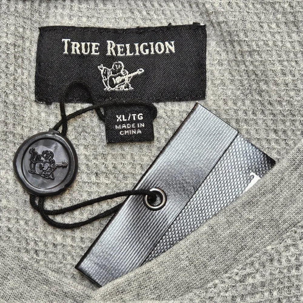 NWOT True Religion Waffle Knit Henley XL